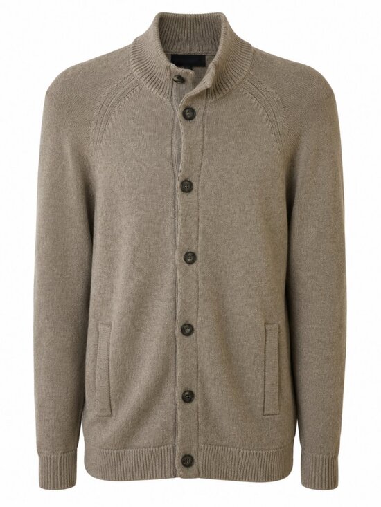 Denver Hayes Other - Denver Hayes Taupe Button-Front Knit Cardigan Men's Medium